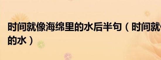 时间就像海绵里的水后半句（时间就像海绵里的水）