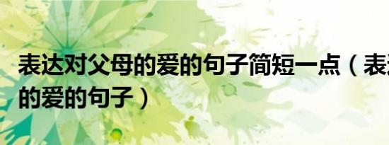 表达对父母的爱的句子简短一点（表达对父母的爱的句子）