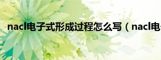 nacl电子式形成过程怎么写（nacl电子式）