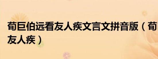 荀巨伯远看友人疾文言文拼音版（荀巨伯远看友人疾）