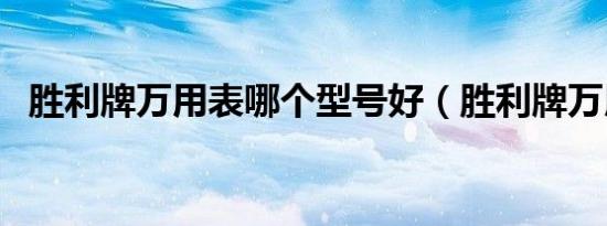胜利牌万用表哪个型号好（胜利牌万用表）