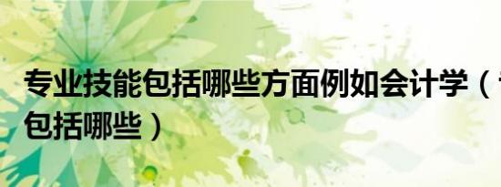 专业技能包括哪些方面例如会计学（专业技能包括哪些）