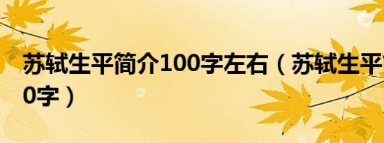 苏轼生平简介100字左右（苏轼生平简介1000字）