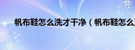帆布鞋怎么洗才干净（帆布鞋怎么洗）