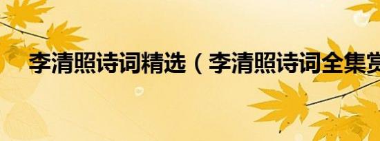 李清照诗词精选（李清照诗词全集赏析）