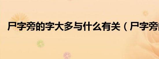 尸字旁的字大多与什么有关（尸字旁的字）