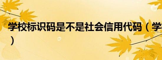 学校标识码是不是社会信用代码（学校标识码）