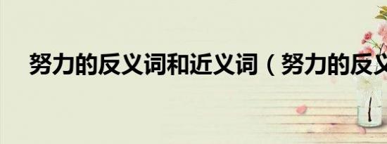 努力的反义词和近义词（努力的反义词）