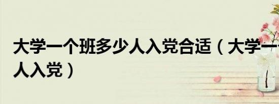 大学一个班多少人入党合适（大学一个班多少人入党）