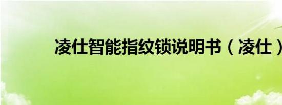 凌仕智能指纹锁说明书（凌仕）