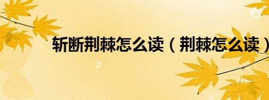 斩断荆棘怎么读（荆棘怎么读）