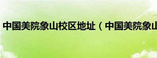 中国美院象山校区地址（中国美院象山校区）