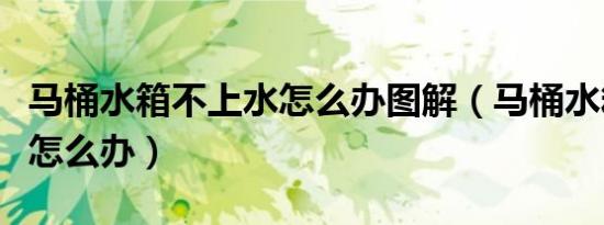 马桶水箱不上水怎么办图解（马桶水箱不上水怎么办）