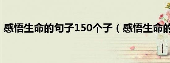 感悟生命的句子150个子（感悟生命的句子）