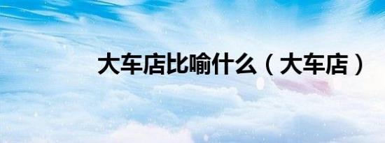 大车店比喻什么（大车店）