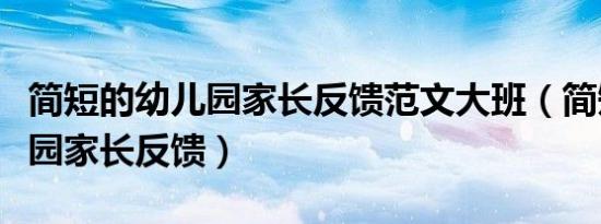 简短的幼儿园家长反馈范文大班（简短的幼儿园家长反馈）