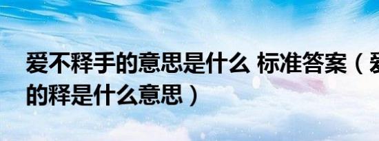 爱不释手的意思是什么 标准答案（爱不释手的释是什么意思）