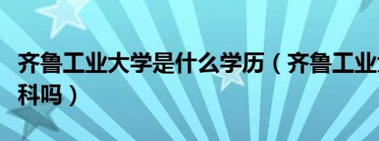 齐鲁工业大学是什么学历（齐鲁工业大学有专科吗）