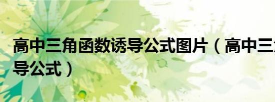 高中三角函数诱导公式图片（高中三角函数诱导公式）
