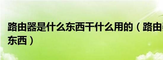 路由器是什么东西干什么用的（路由器是什么东西）