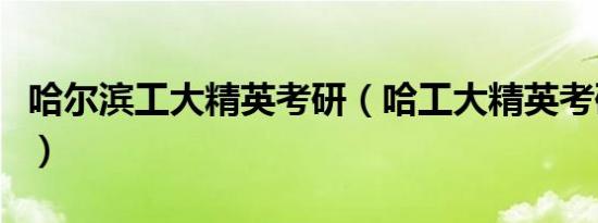 哈尔滨工大精英考研（哈工大精英考研辅导班）