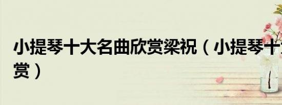 小提琴十大名曲欣赏梁祝（小提琴十大名曲欣赏）
