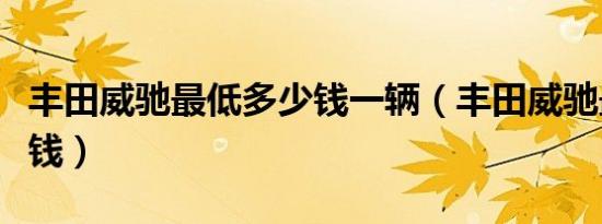 丰田威驰最低多少钱一辆（丰田威驰最低多少钱）