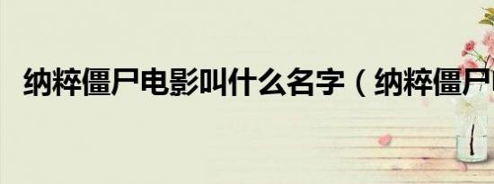 纳粹僵尸电影叫什么名字（纳粹僵尸电影）