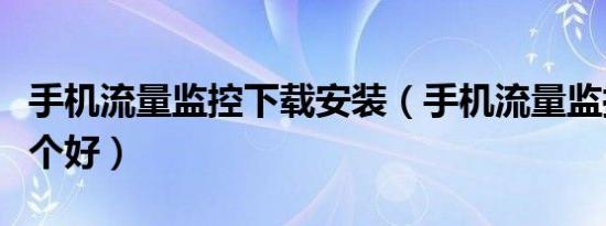手机流量监控下载安装（手机流量监控软件哪个好）