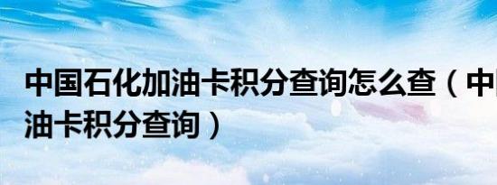 中国石化加油卡积分查询怎么查（中国石化加油卡积分查询）