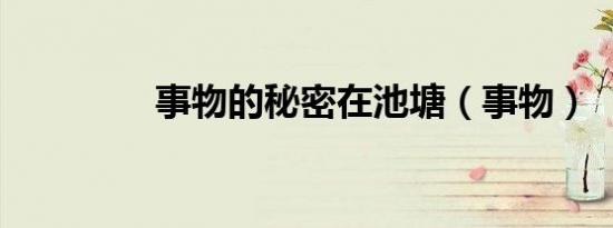 事物的秘密在池塘（事物）