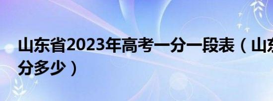山东省2023年高考一分一段表（山东高考满分多少）