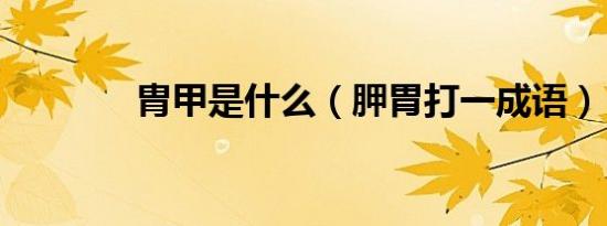 胄甲是什么（胛胃打一成语）