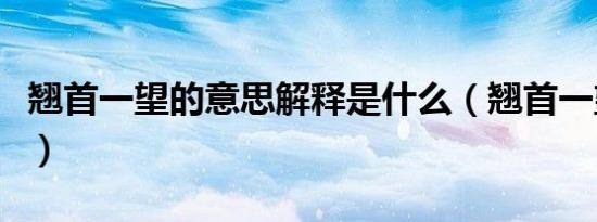 翘首一望的意思解释是什么（翘首一望的意思）