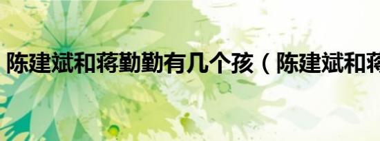 陈建斌和蒋勤勤有几个孩（陈建斌和蒋勤勤）