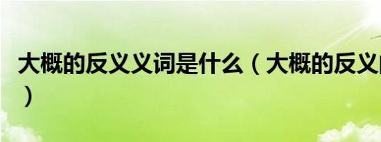 大概的反义义词是什么（大概的反义间是什么）