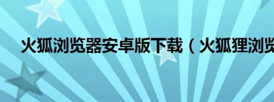 火狐浏览器安卓版下载（火狐狸浏览器）