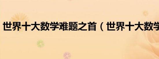世界十大数学难题之首（世界十大数学难题）