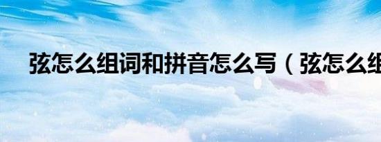 弦怎么组词和拼音怎么写（弦怎么组词）