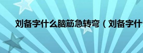 刘备字什么脑筋急转弯（刘备字什么）