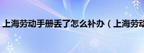 上海劳动手册丢了怎么补办（上海劳动手册）