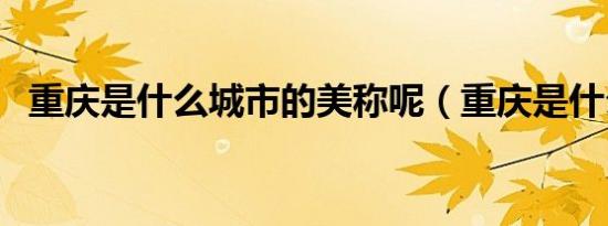 重庆是什么城市的美称呢（重庆是什么城）
