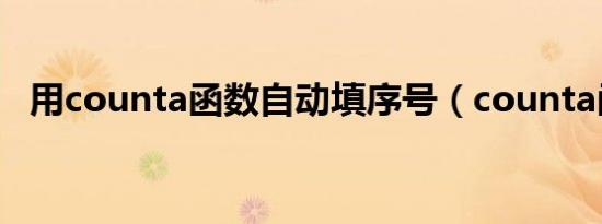 用counta函数自动填序号（counta函数）