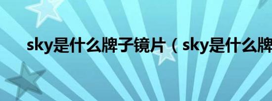 sky是什么牌子镜片（sky是什么牌子）