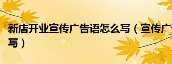 新店开业宣传广告语怎么写（宣传广告语怎么写）