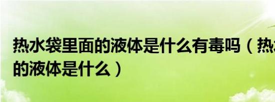 热水袋里面的液体是什么有毒吗（热水袋里面的液体是什么）