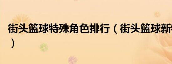 街头篮球特殊角色排行（街头篮球新特殊角色）