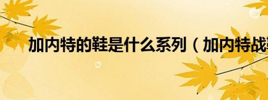 加内特的鞋是什么系列（加内特战靴）