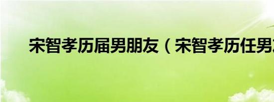 宋智孝历届男朋友（宋智孝历任男友）