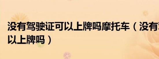 没有驾驶证可以上牌吗摩托车（没有驾驶证可以上牌吗）